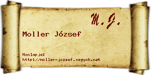 Moller József névjegykártya